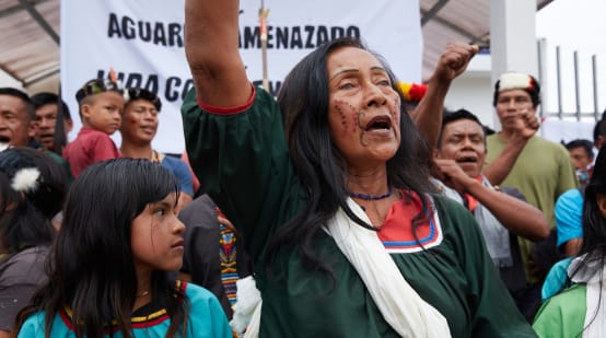 Protesta ad Orellana, in difesa del territorio indigeno A'i Cofan